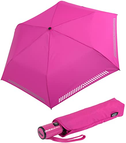 iX-brella Automatik Kinderschirm Safety Reflex extra leicht - neon pink