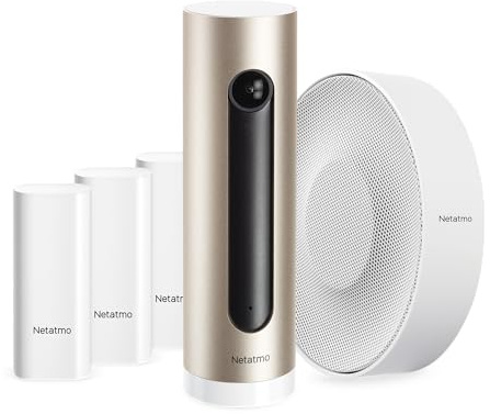 Netatmo Caméra Intérieure Intelligente + Détecteurs d'ouverture intelligents + Sirène Intérieure Intelligente