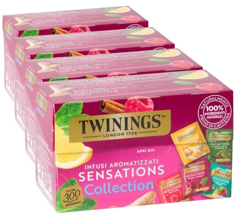 Twinings, Infusi Collection, Set di Infusi a Base di Frutta, Erbe e Spezie, con Ingredienti Naturali e Senza Caffeina, Confezione da 80 Filtri
