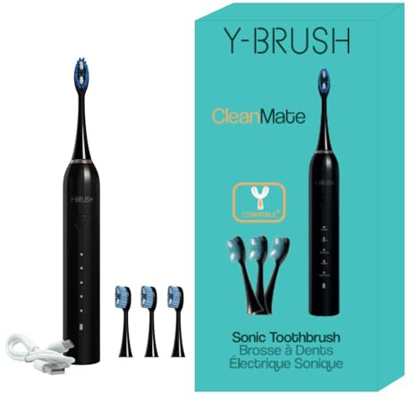 CleanMate - Brosse à Dents Électrique Sonique - Compatible Têtes de Brosse en Y - 2 Mois d'Autonomie