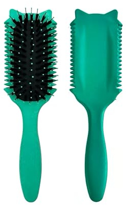 Curl Defining Brush,Brush Styling for Curly Hair Waves,Defining Hair Curls For Women and Girls,New Cat Head Shape,Green