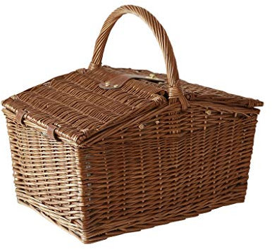 BGFYUSF Haus & Garten Picknickkörbe Picknickzeit Picknick Weiden-Picknickkorb für 4 Personen， mit Besteckset und Korkenzieher， Picknickkorb Picknickkörbe，