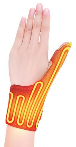 Bretella riscaldata per il pollice del polso, bendaggio per il cuscinetto riscaldante della mano e del polso, bendaggio riscaldante a 3 livelli di calore, bendaggio riscaldato del polso per lesioni