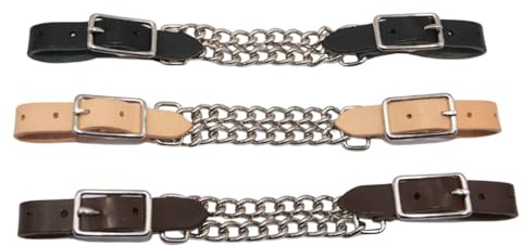 AMKA Western Kinnriemen mit doppelter Kette weiches Leder