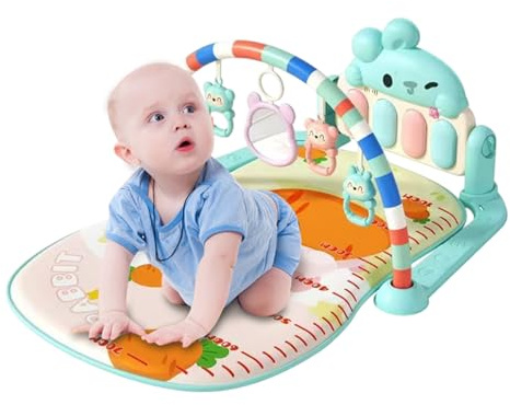 Actividad de bebé Mat de gimnasia | Light-up musical sensorial de juego para bebés- de alfombra de la barriga educativa para niñas, alfombra de rastreo plegable para guardería, viajes, playa, u