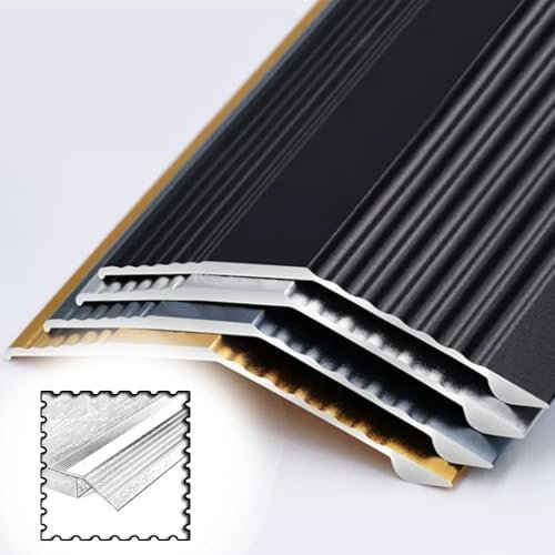 Übergangsstreifen, rutschfester Aluminium-Schwellenreduzierer für Türen und Teppiche, 99,1 cm Rampe für hohe Stürze, 304,8 cm Länge