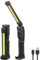 LIAISIMI LED lámpara de trabajo lámpara de taller,lámpara de trabajo plegable de 180 ° con imán y ganchos y pinzas,3 laterales 7 luz mod,para taller auto reparación camping (EU-FT20-black-1)