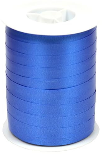 Geschenkband Ringelband 10mm x 250m wasserfest - 30 FARBEN in 5/10/19/31/50mm - Dekoband aus Kunststoff - Polyband Schleifenband zum Basteln von Schleifen und Luftballons - Blau