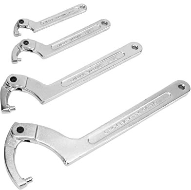 Juego de Llaves Inglesas de Pasador Ajustable - 4 Piezas Cromadas 系统结束工具名 Acero de Aleación de Gran Resistencia Universal para Collares y Rodamientos