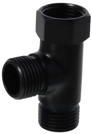 Deviazione Valvola Deviatrice Adattatore Deviatore per braccio doccia in ottone massiccio, deviatore d'acqua a 3 vie G1/2, attacco per tubo flessibile a forma di T, nero opaco, soffione fisso