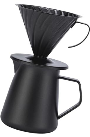 Obotsnoi Servidor de café de acero inoxidable 304, cafetera de goteo manual, capacidad de 600 ml, filtro de café manual para uso doméstico