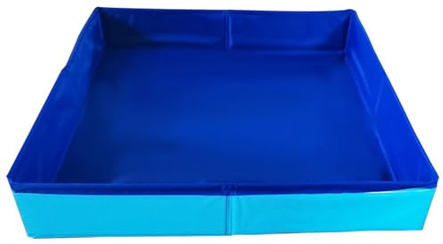 Foldable Sandbox, PVC Folding Sand Box with Bright Color, 19.69x19.69x3.15 Portable Fun Tray Sensory Educational Toys for Indoor Outdoor