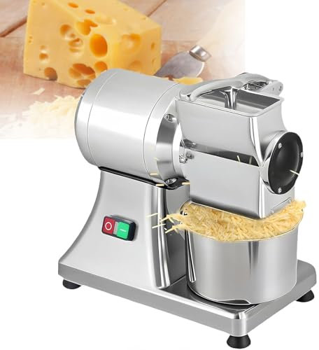 Rallador de queso eléctrico comercial – 88 libras/hora de alta capacidad, molinillo giratorio de acero inoxidable para queso, maní, parmesano, pan rallado – ideal para cocinas profesionales y
