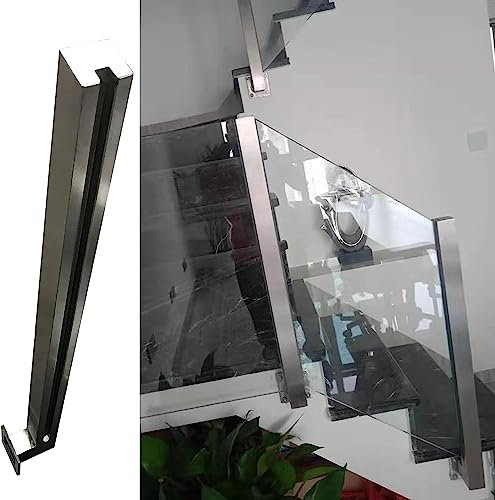 Corrimano per scale in acciaio inox con morsetti per pannelli in vetro, kit di installazione completo per gradini esterni, balconi e ponti