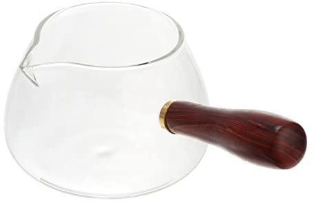 iplusmile Tetera De Vidrio Profesional Cafetera Con Asa Lateral Juego De Té Para Cocina Tetera Para Infusiones | Preparar Té o Café, Apta para Fuego Abierto, Aroma Intenso, Uso Doméstico