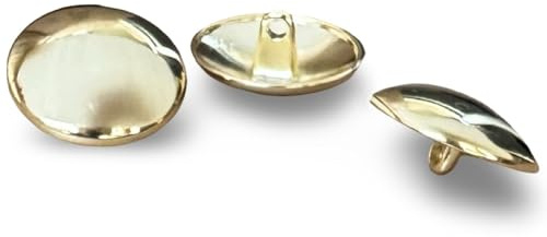 gold glänzende leicht gewölbte Metall Knöpfe mit Öse 15mm, 17mm, 20mm oder 22mm (10 Stück) (20mm)