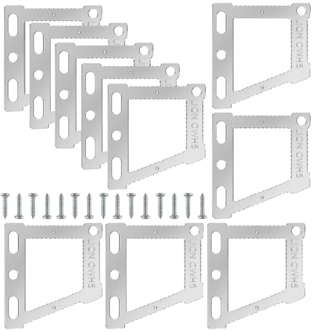 CWH5 Angled Micro Sawtooth Picture Hangers 46x50mm Zinc Plated Steel | Frame Hanging Hardware Kit for Photo Canvas Artwork Gallery Wood Frame Mounting | Pack of 10 with Screws