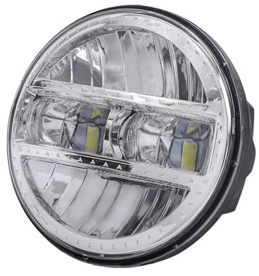 Faro Led Motocicleta Faro LED Motocicleta 5,75 Pulgadas para Sportster 1200 883 para Street 500 750 Motor DRL 12 V Faro Delantero Redondo con Proyector 5-3/4(Chrome)