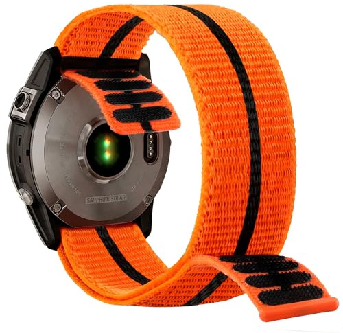 YOOSIDE 22 mm klockarmband i nylon för Garmin Fenix 8/epix Pro/Tactix 8 (47 mm), snabbtorkande ultralätt sportarmband för Fenix 7/6/5, Instinkt 3 45 mm, 22mm, Nylon, Ingen ädelsten