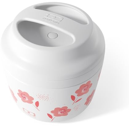 monbento - Bento Lunch Box Isotherme Element graphic Poppy - Boite Repas qui Maintient au Chaud/Froid Jusqu'à 10h - Idéale pour Travail/Pique-Nique - 550 ml - Sans BPA - Motif Floral