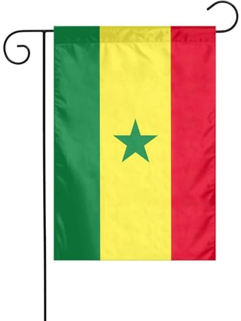 Drapeau du Sénégal - Bannière d'extérieur - 30,5 x 45,7 cm - Décoration de cour - Cadeaux pour la maison - Fournitures de fête