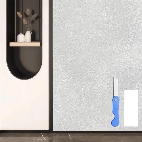 Vinilo Adhesivo Cristal 130 x 210 cm sin Pegamento Lámina Privacidad Ventana Mayor Privacidad y Protección de Los Rayos UV Adecuada para Oficina, Dormitorio, Baño, Cocina, Blanco