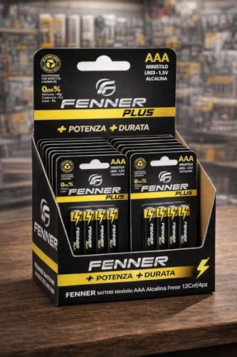 Batterie Alcaline AA o AAA 48 Pile Totali Confezione Scorta 12 Blister da 4 Batterie 1,5V Lunga Durata per Casa Ufficio Dispositivi Elettronici (AAA – 48 pile (12x4))