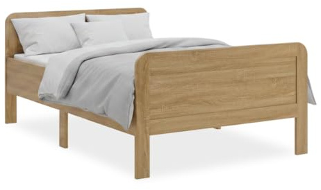 Homestyle4u Komfortbett Bett Senioren 140x200 Natur Holz | Komforthöhe Seniorenbett erhöhter Einstieg extra hoch