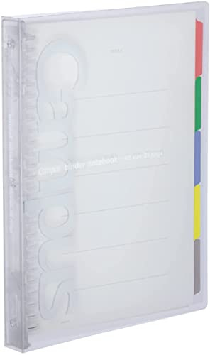 Kokuyo Campus Slide Binder with 5 Tab Dividers, Middle Type, B5, 26 Holes, Up to 100 Sheets, Transparent, Japan Import (RU-P333NT)