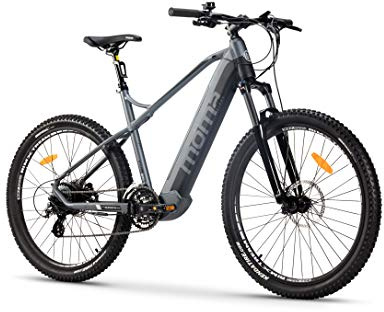 Moma Bikes, EMTB 27.5, Aluminum, Full SHIMANO 24 Speeds, Front Suspension & Hydraulic Disc Brakes & Integrated Bat. Ion Lithium 48V 13Ah