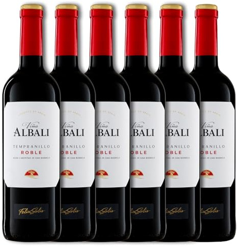 Viña Albali Roble Tinto D.O. Valdepeñas - Paquete de 6 x 750 ml - Total: 4500 ml