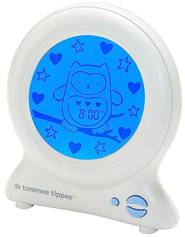 Tommee Tippee Groclock Light and Sound Sleep Trainer Clock for Kids Room, Digital Clock face, LED Nightlight, Optional Alarm Clock, Colourful Digital Display, Adjustable Brightness