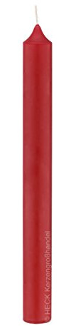 Altarkerzen (10% BW Anteil) Lange schlanke (Bienenwachs Kerzen) Rot 250 x Ø 40 mm, 4 Stück, Kerzen mit Dornbohrung in RAL Kerzengüte Qualität