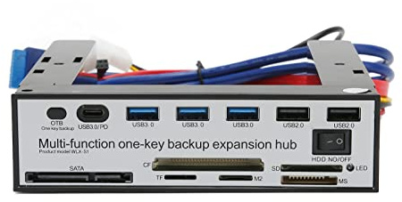 16TB OTB Deskstop PC Tablero Multifuncional Panel Frontal de Medios con SATa NGFF M.2 Msata SSD, USB C 2 USB3.0 2 USB2.0, Tarjeta de Memoria CF M2 MS Interfaz de Tarjeta de Almacenamiento para Wins