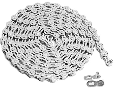 Hycline Fahrradkette 6/7/8-fach, Fahrrad kette 1/2 x 3/32 Zoll, Spezialstahl Bike Chain für BMX Kettenschloss Road Mountain Bike Rennrad Sport fahrrad, 116 Glieder, Silber