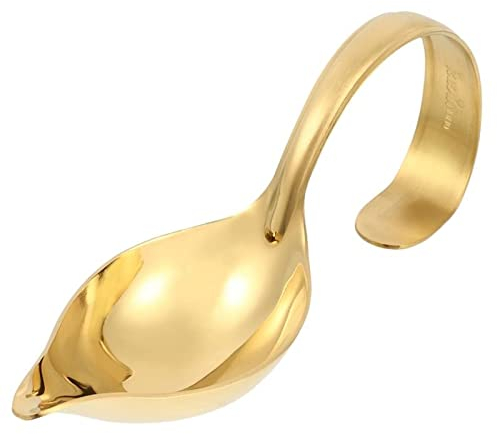 Salsera Espalda espesa SOBLE SOBLE SOUCER SOUCER SPOONS SALA DE ACERO INOXIDABLE Cuchara de llovizna con caño Salsera de aderezo para ensaladas (Color : Golden)