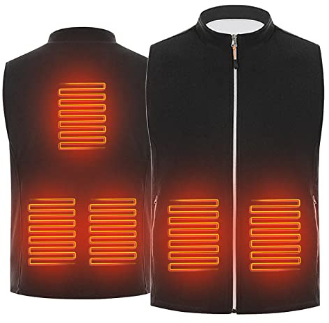Gilet Chauffant Veste Homme Femme,Gilet Chauffant Électrique USB,Veste Chauffante Homme,5 Zones De Chauffé 3 Températures Réglables Gilet,Lavable Pour Hiver Moto Chasse La Chasse,Le Camping (L)