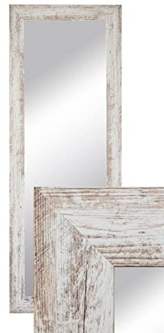 BD ART Specchio da parete decorativo - Specchio per guardaroba - 150 x 50 cm - Pino bianco