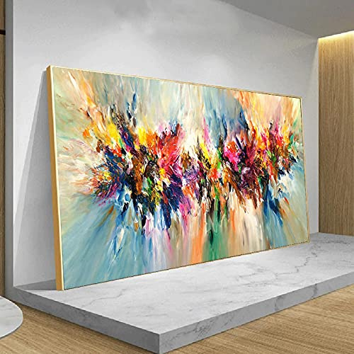GEMMII Quadri Su Tela Grandi Dimensioni- Arte astratta moderna Immagini decorative colorate Stampe su tela Wall Art Picture For Living Room Paintings 80x160cm Senza cornice