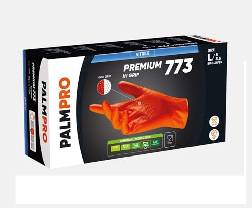 Einweghandschuhe Nitril Hi-Grip Orange Box 50 Stück - XXL