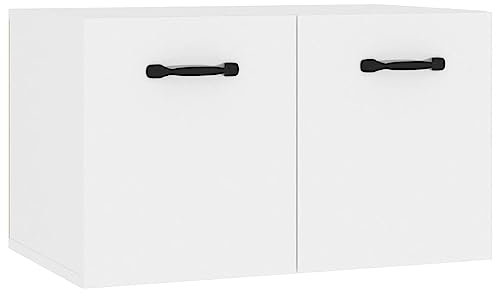 Tidyard Wandschrank Schwebeschrank Hängeschrank TV-Schrank Wandhängeschrank Küchenschrank Aufbewahrungsschrank Badschrank 80 x 35 x 36,5 cm (B x T x H) Holzwerkstoff Hochglanz-Weiß