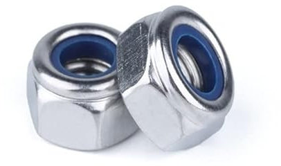 2/5/20/50 Stück DIN985 M2 -M12 304 Edelstahl Nylon selbstsichernde Sechskantmuttern Sicherungsmutter Rutschsicherungsmutter (Size : M2 (50Pcs))