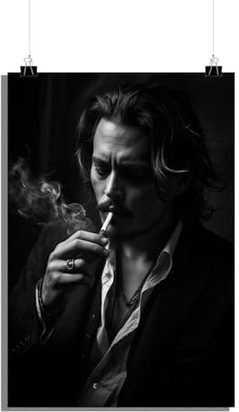 25 Artstreet Johnny Depp Poster - Schwarz-Weiß Film Poster - Klassisches Porträt Poster - Zeitlose Eleganz - Hochwertiges Poster - Perfekt zum Einrahmen (Size 60x90)