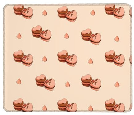 Tapis de souris de jeu motif macarons de dessin animé, lavable, antidérapant, en caoutchouc épais, tapis de souris personnalisé pour le bureau et la maison 20 x 24 cm