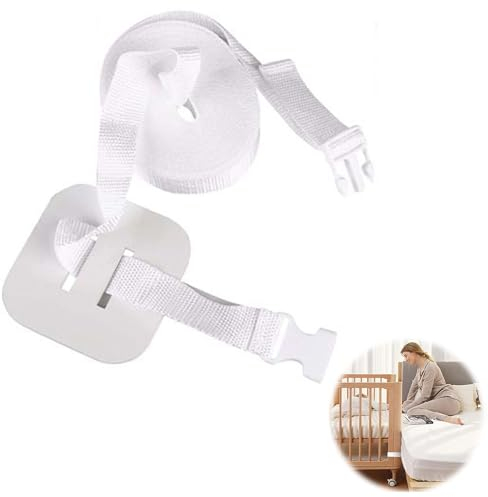 Helweet Correa para Cuna de Bebé, Correa para Camas Auxiliares, Correas de Muebles para Cuna, Accesorios de Cama para Proteger Bebé, Brinda Una Protección Más Fuerte para Su Bebé, 8M, Blanco
