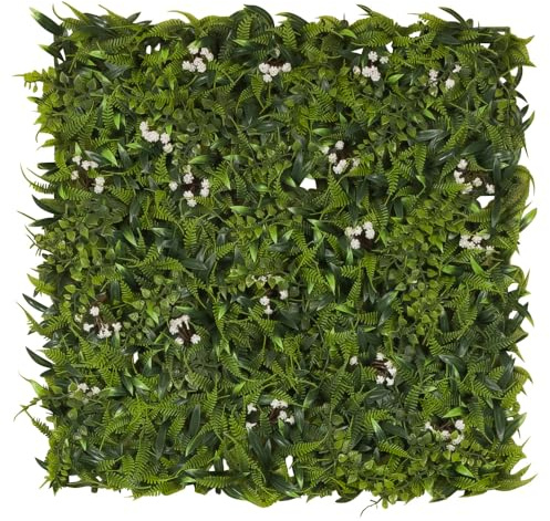 hjh OFFICE Pflanzenwand künstlich More Green I 50x50 cm Indoor Pflanzenmatte als Wandbegrünung, Pflanzenbild Deko, Grün