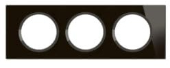 LEGRAND – Placa Céliane – Placa de acabado para enchufes e interruptores Céliane – 3 postes – Cristal ónix negro