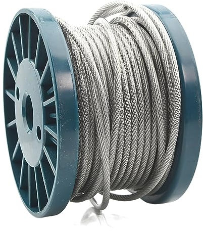 OZXJW 10 Meter Durchmesser 0,6 mm 0,8 mm 1 mm 1,2 mm 1,5 mm 2 mm Drahtseil PVC transparent beschichtetes Kabel 304 Edelstahlseil Wäscheleine(2.0mm)