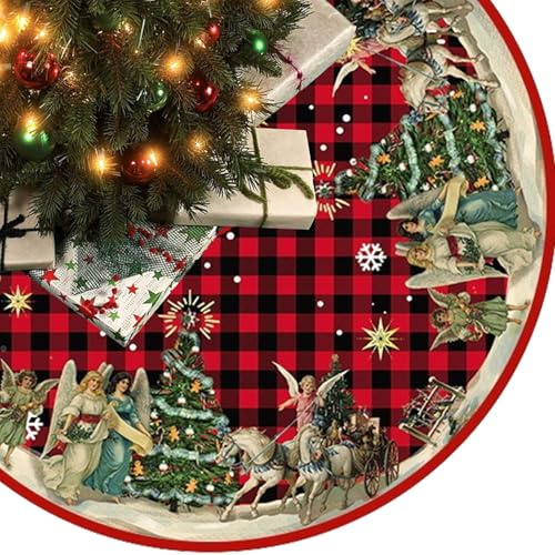 Weihnachtsbaum Decke Rock Weihnachtsbaumdecke Rund 120cm/47zoll Christbaumdecke Rund Tannenbaum Decke Baumdecke Weihnachtsbaum Unterlage,Weihnachtsbaumdecke Teppich für Christbaumschmuck(G)