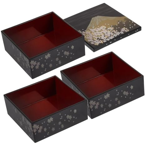 Ciieeo Boîte Bento à Couches De Style Japonais Boîte à Lunch Portable Pour Sushi Et Aliments Motif Fuji